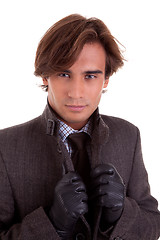 Image showing Portrait of a young businessman, in autumn/winter clothes