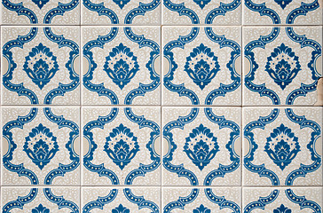 Image showing Traditional Portuguese glazed tiles