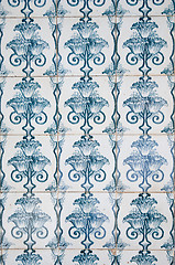 Image showing Traditional Portuguese glazed tiles