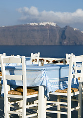 Image showing restaurant view of santorini