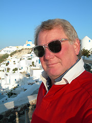 Image showing tourist in the greek islands santorini