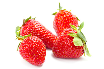 Image showing four fresh strawberries