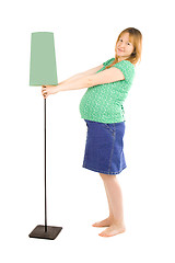 Image showing pregnant woman and lamp