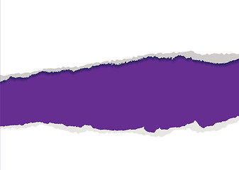 Image showing purple torn strip background