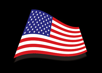 Image showing USA stars and stripes black flag