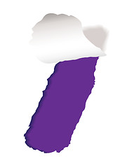 Image showing purple paper slot tear