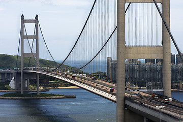 Image showing Tsing Ma Bridge in Hong Kong 