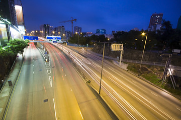 Image showing Traffic on the move at night 