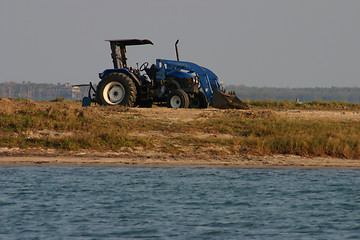 Image showing Tractor on Beach