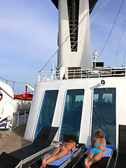 Image showing On board of an cruse ship.