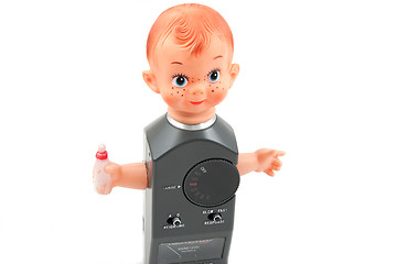 Image showing Baby with a sound level meter as body