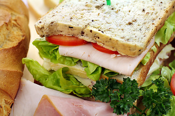 Image showing Ham And Salad Sandwich