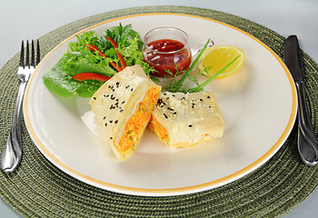 Image showing Feta Filo Rolls