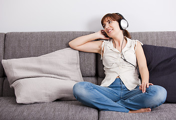 Image showing Listening music