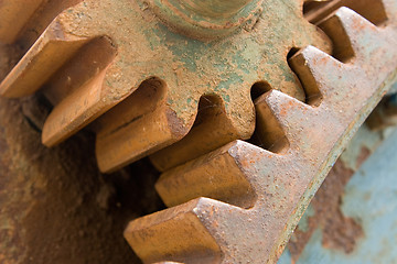 Image showing detail of old rusty gears