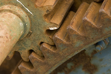 Image showing detail of old rusty gears