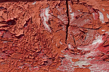 Image showing red wooden with grunge paint