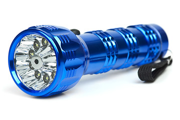 Image showing Blue metal LED flashlight