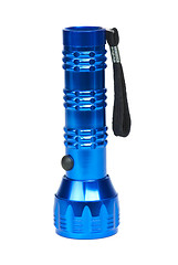 Image showing Blue metal LED flashlight