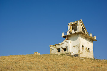 Image showing Ruined lighthouse building. Meganom cape, Crimea, Ukraine