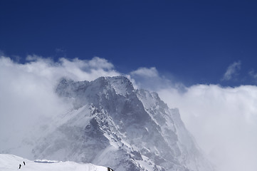 Image showing  Mountains in clouds