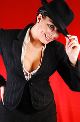 Image showing Business lady with hat.