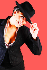 Image showing Business lady with hat.