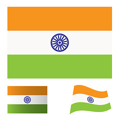 Image showing india flag set