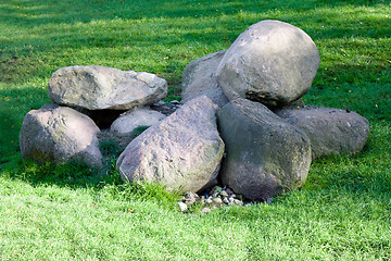 Image showing Stones on a grass