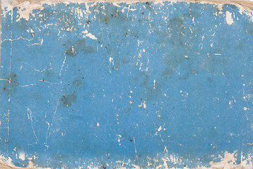 Image showing blue cardboard with age marks