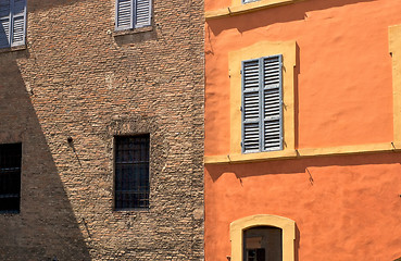 Image showing Colorful facade of Italian house