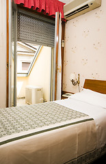 Image showing small single hotel room milan italy