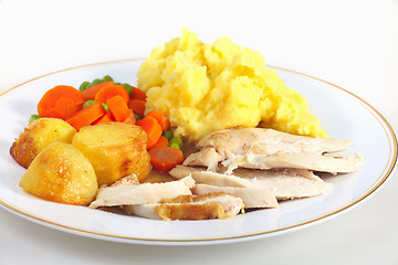 Image showing Roast chicken dinner