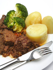 Image showing Pot roast stewed steak dinner