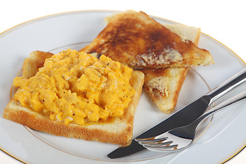 Image showing Scrambled egg breakfast