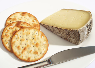 Image showing Tomme de Savoie cheese and biscuits