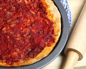 Image showing Homemade pizza close-up