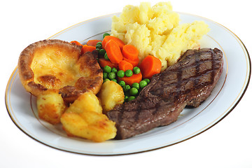 Image showing Steak dinner isolated