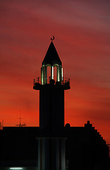 Image showing Mosque at evening prayer