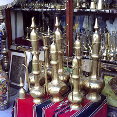 Image showing Traditional Arab coffee pots