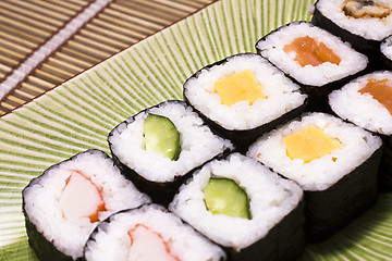 Image showing Japanese sushi on a plate 