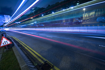 Image showing traffic at night in Hong Kong 