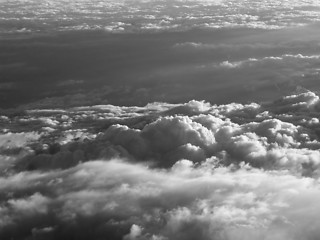Image showing Above the clouds B&W