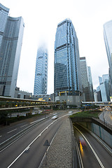 Image showing traffic in hong kong at day and mist