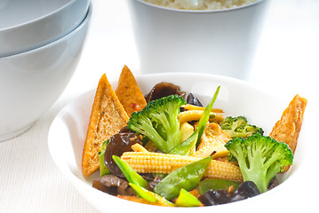Image showing tofu beancurd and vegetables