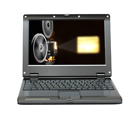 Image showing laptop with old projector