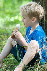 Image showing Enjoying an icecream