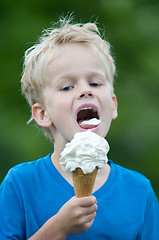 Image showing Enjoying an icecream