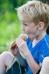 Image showing Enjoying an icecream