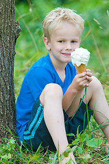 Image showing Enjoying an icecream